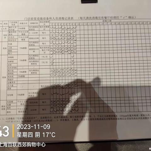 长宁西郊百联MC餐厅2023年11月9日