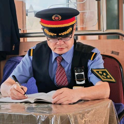 在铁轨上“画”圆的爸爸