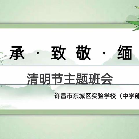 梨花风起正清明 学习模范树新风——许昌市东城区实验学校（中学部）2023-2024学年下学期第三次主题班会