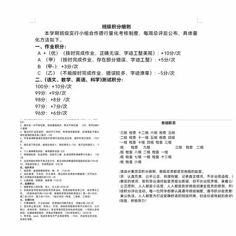 六一班开展班级积分制管理启动仪式