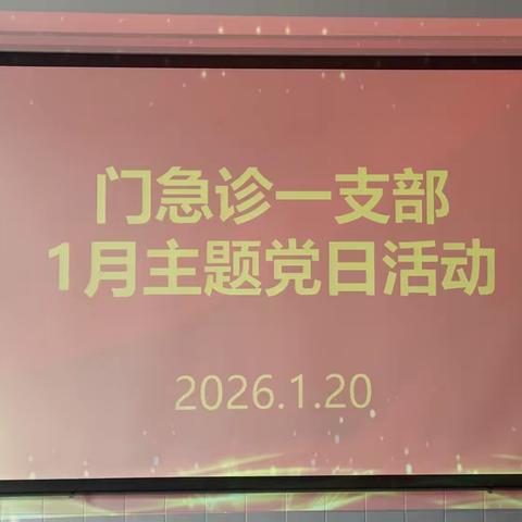 门急诊一支部1月份主题党日活动