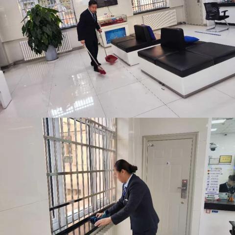石油分行白碱滩支行开展“清死角、大扫除”卫生清洁行动