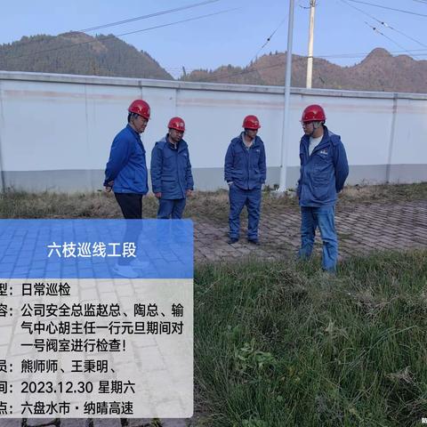 六六支线六枝巡线工段在2023年12月30日的巡检情况！