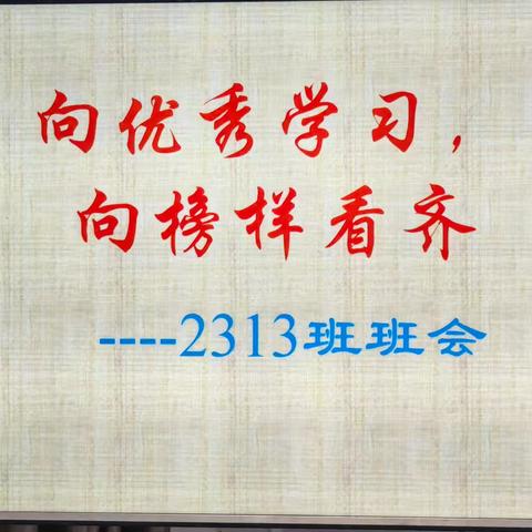 向优秀学习，向榜样看齐                  2313班学习经验交流会