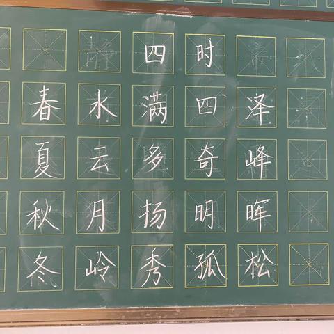 海口市滨海第九小学第十一周西科学组粉笔字练习