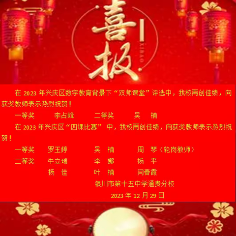 【儒雅·十五】“四强”能力作风建设|银川市第十五中学教育集团通贵分校秋季学期第19周工作简报 （2023.12.25-2023.12.29）