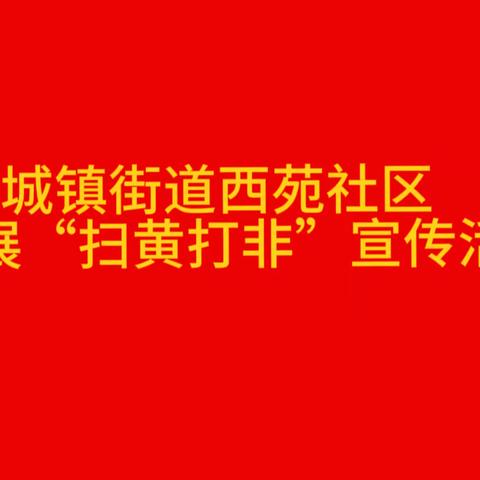 【扫黄打非从我做起】城镇街道西苑社区“扫黄打非”宣传活动