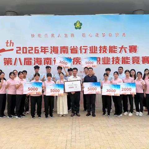 技能点亮人生路 匠心逐梦自贸港 ﻿——首战出征载誉归！﻿斩获3金2银1铜6优胜，拿下赛事团队第二名佳绩