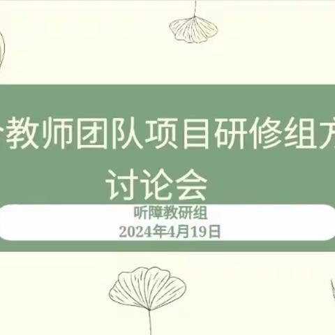 《融合教师团队项目研修组方案》讨论会