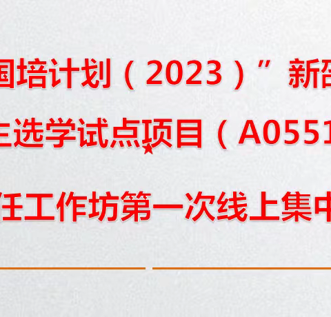 润心国培，砥砺前行—“国培计划（2023）”新邵县自主选学小学班主任工作坊（A0551-5）