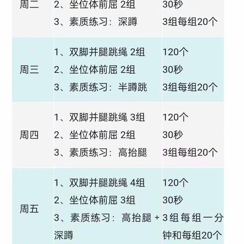 袂花镇北丰小学 （迎体测体育家庭作业）