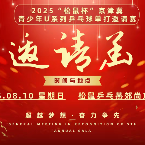 2025“松鼠杯”京津冀青少年U系列乒乓球单打邀请赛纪实