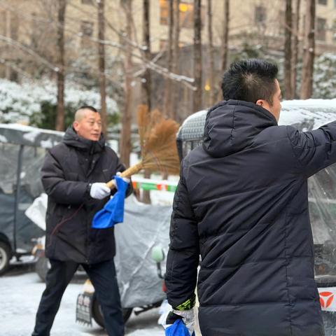 风雪见行动 服务有温度 白桦林间清雪除冰进行时