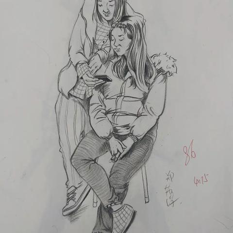 美术2301班速写第二次优秀作业展示
