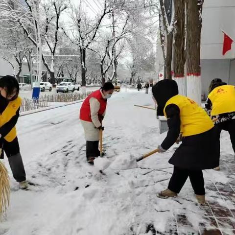 冬日里的温暖行动 志愿青春融冰雪—学雷锋志愿服务中心志愿者开展“扫雪安全行”志愿服务活动