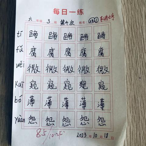 写漂亮字，做优秀人