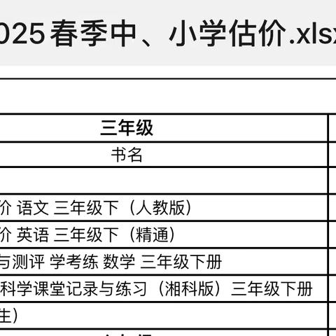 林口县实验学校小学部2025年春季学期收费教辅订购清单公示