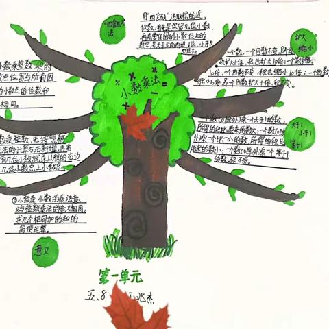 【一小东关数学课堂】让数学思维飞扬——五(8)小数乘法思维导图展示