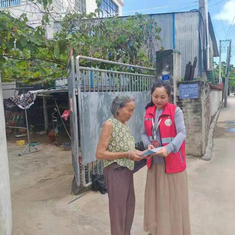 新龙镇龙佑村网格员入户宣传扫黑除恶