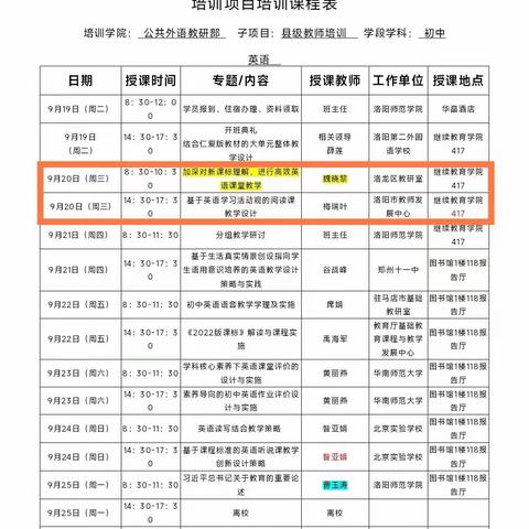 名师点拨出优课，专家引领促成长——2023年源城区 新教师培训之中学英语骨干示范课