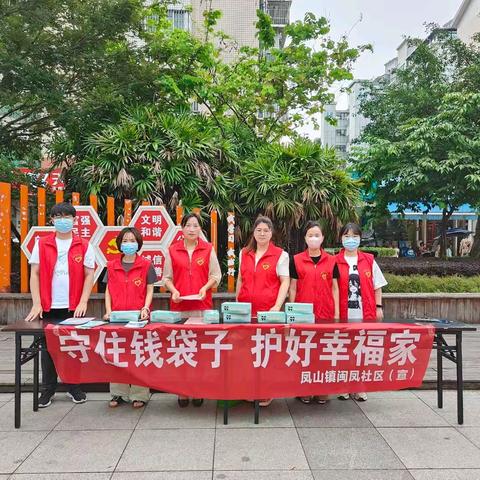 凤山镇闽凤社区开展“守住钱袋子  护好幸福家”防范非法集资宣传活动
