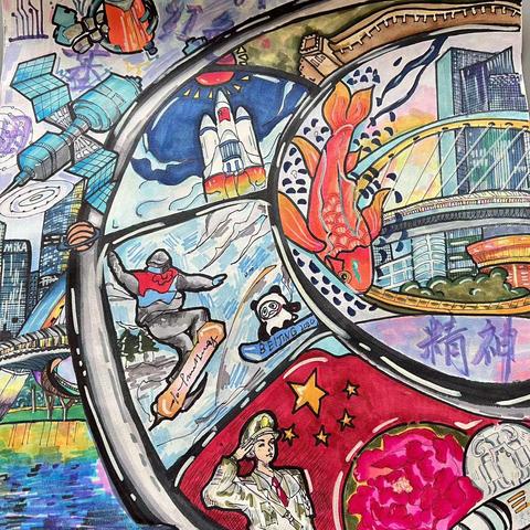 传承红色基因弘扬爱国精神主题绘画