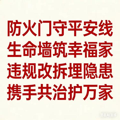 防火门守平安线 生命墙筑幸福家 违规改拆埋隐患 携手共治护万家