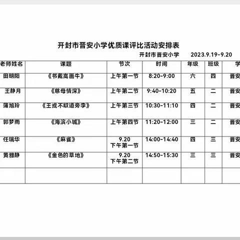 优质课堂见真章，践履致远谱新篇――开封市晋安小学2023年语文优质课评选活动