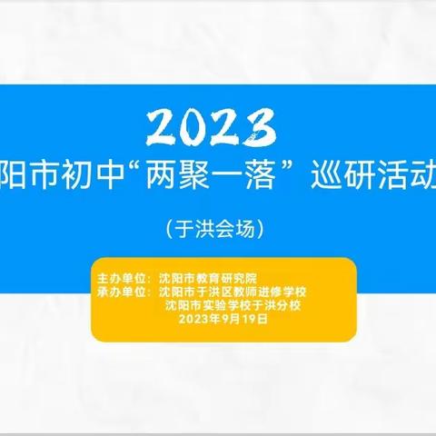 凝心聚力蕴芬芳，踔厉奋发促成长 ——于洪区中学历史学科“两聚一落”暨于洪区“大教研”共同体系列培训活动