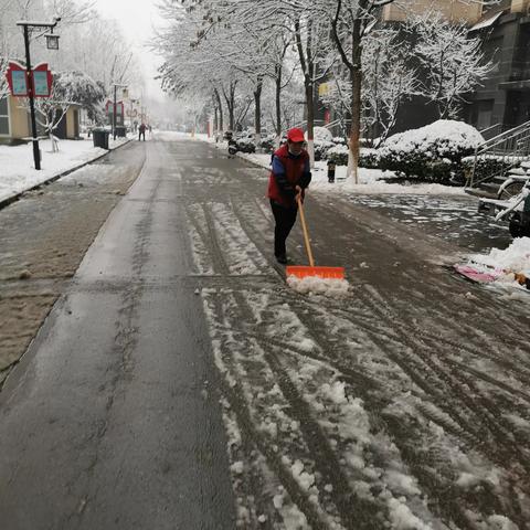 【槐荫区兴福街道济水上苑南区】门前五包积极应对雨雪天气