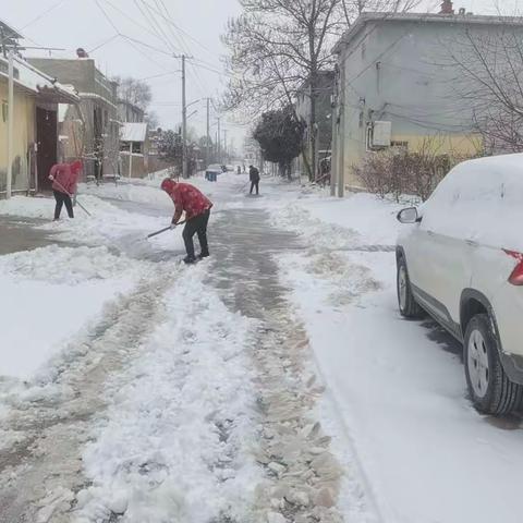 鲁西新区陈集镇崔庄社区开展“志愿服务清扫积雪，保障老人出行无忧”清雪行动