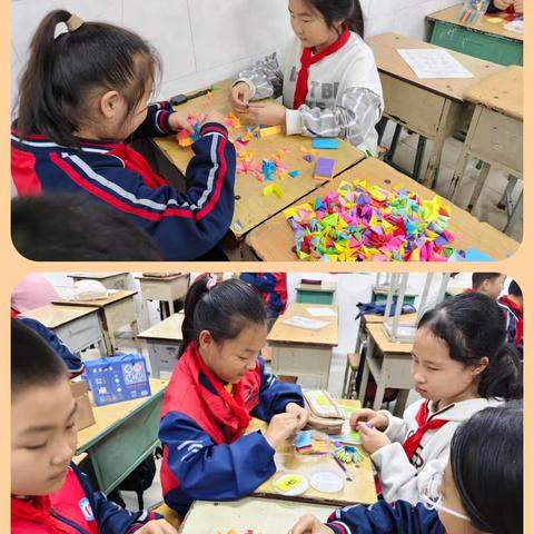 阳泉十中小学部2024-2025第一学期三角插折纸社团
