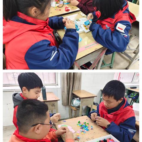 阳泉十中小学部2024-2025第一学期三角插折纸社团