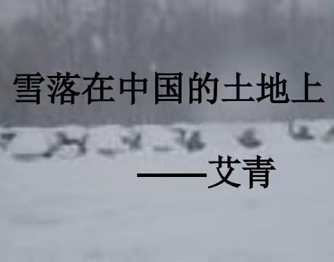 艾青诗选一一《雪落在中国的土地上》