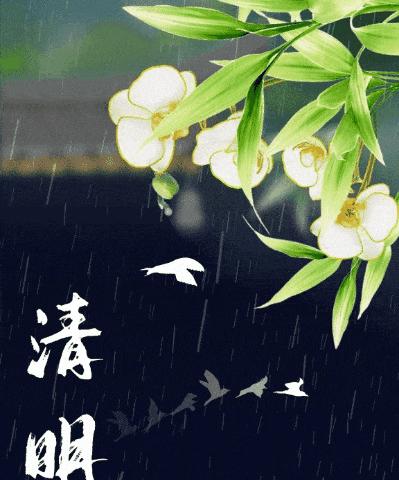 清明时节雨纷纷 花雨润清明 手绘创意画