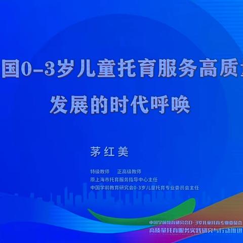 《高质量托育服务实践研究与行动推进研讨会》