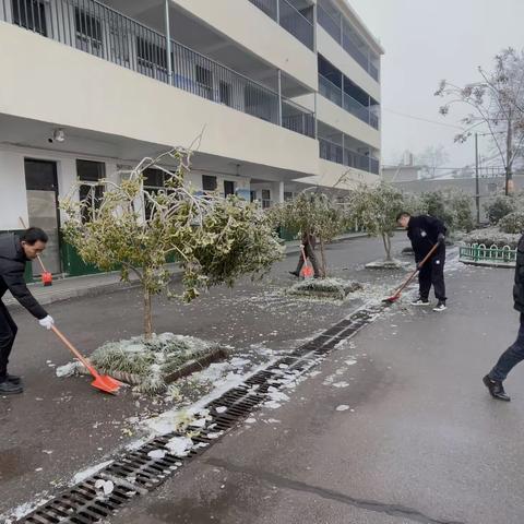 铲雪除冰排隐患，齐心协力保平安 ——浠水县第三实验初级中学麻桥校区铲雪护学开启新征程