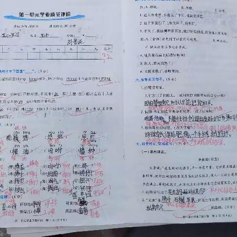 中心小学作业试卷批改总结