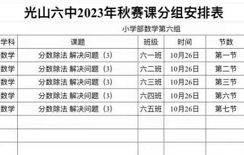 赛课促成长，精彩齐绽放.——光山六中数学第六组赛课活动纪实