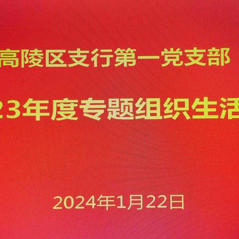 高陵区支行第一党支部召开组织生活会