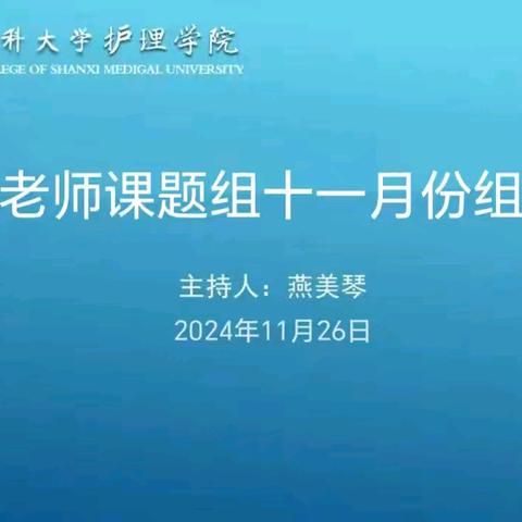 燕老师课题组11月份组会