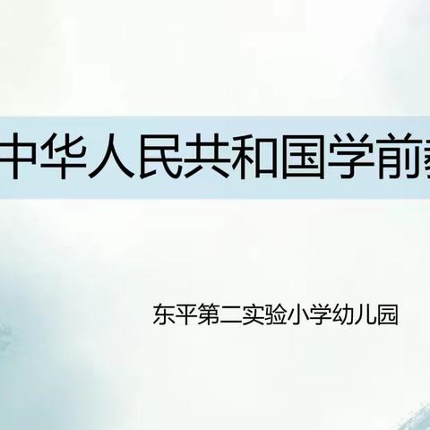 东平县第二实验小学幼儿园组织教师学习《中华人民共和国学前教育法》