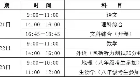 黄递铺乡中学2024年中考温馨提示