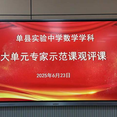 单县实验中学数学学科大单元专家示范课观评课活动纪实