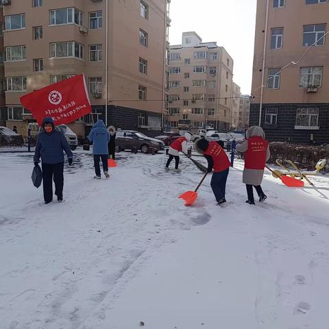 花园街办事处兴华社区开展“志愿服务 清除积雪 温暖人心”活动