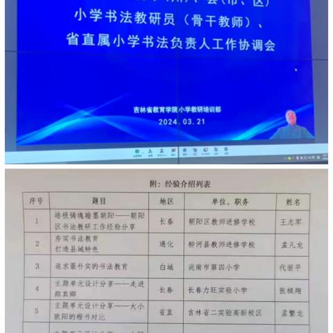 2024年全省市（州）县（市、区）小学书法教研员（骨干教师）、省直属小学书法负责人工作协调会（2024.3.21）