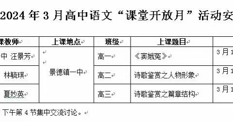 开放交流，共进致远——景德镇市高中语文“课堂开放月”活动在景德镇一中举行