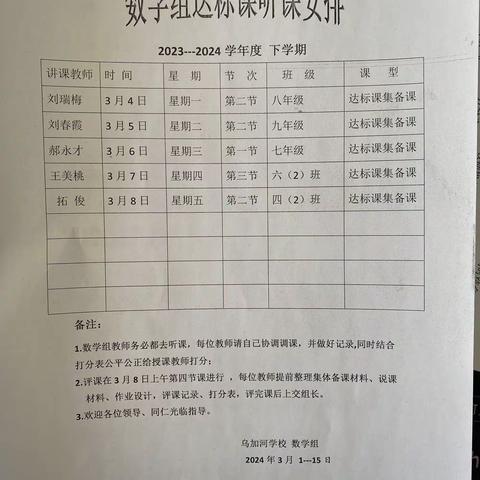 精彩课堂，共同成长———记乌加河学校数学组达标课集备课活动的开展