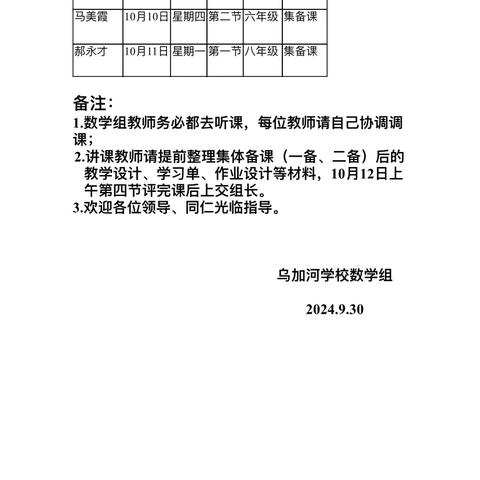 缤纷课堂展风采 示范引领促成长---记乌加河学校数学组优质课展示活动