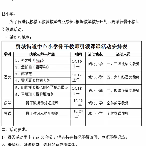 引领示范　润物无声     ——费城小学数学骨干教师示范课活动